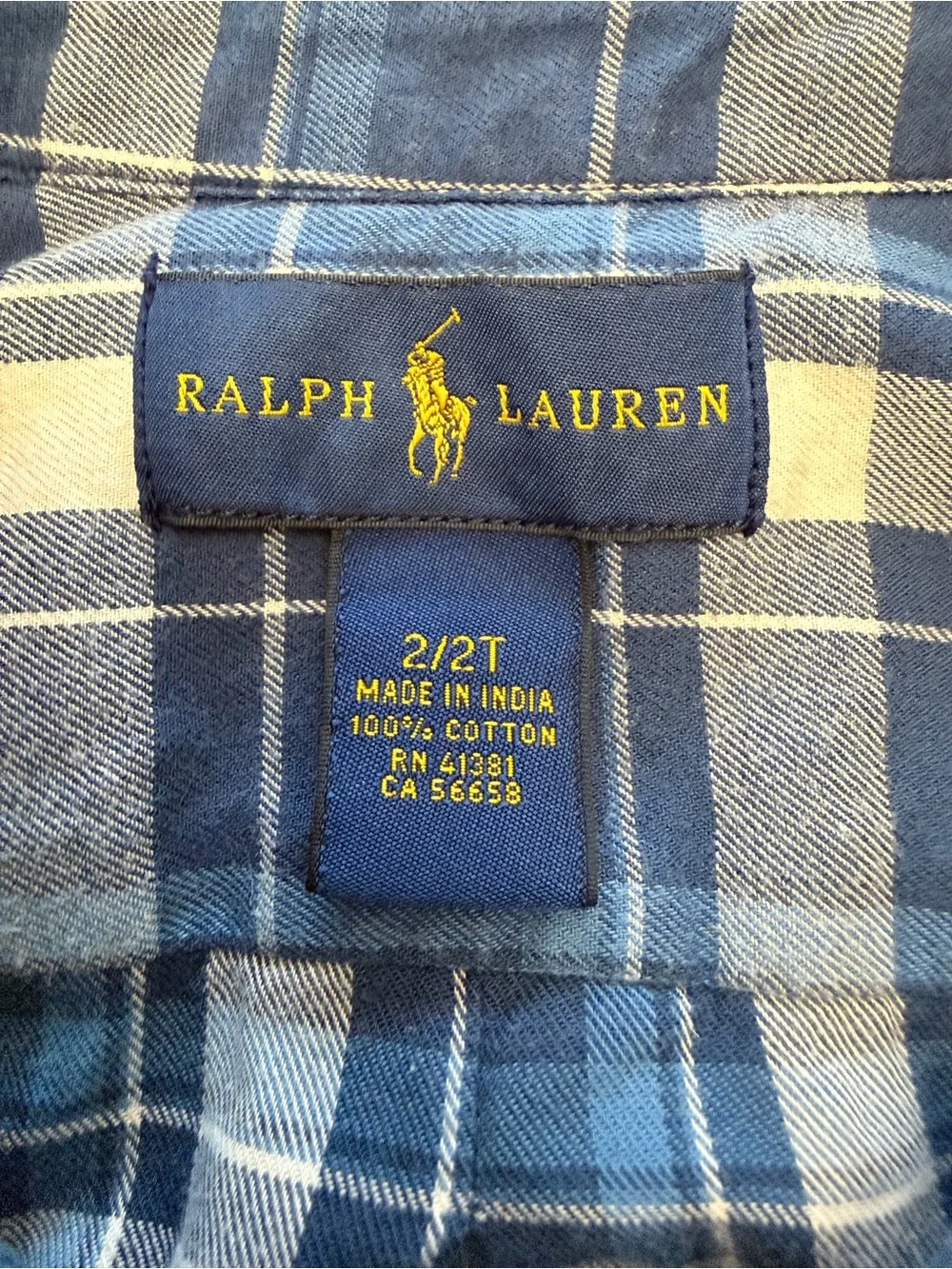 Ralph Lauren Navy & White Plaid Button-Down Shirt